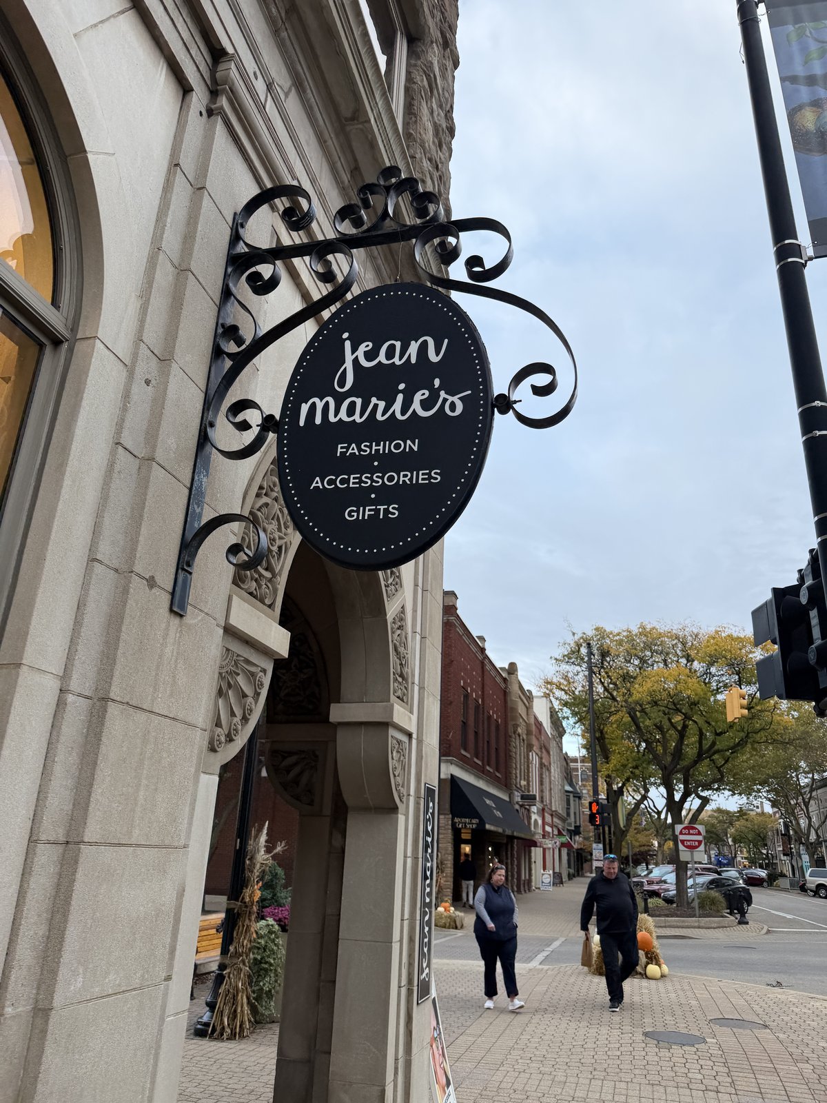 A storefront sign in downtown Holland, Michigan
